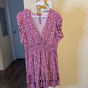 Floral Pink Mini Dress